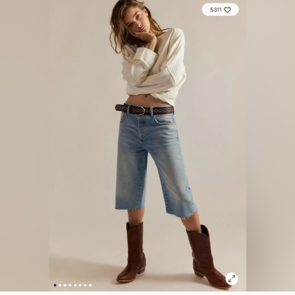 Free People We The Free Jam Session Relaxed Capri Light Jeans - Picture 6 of 15